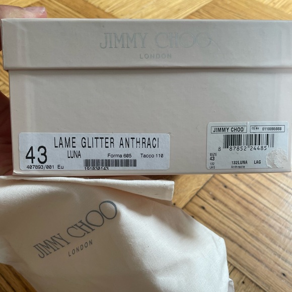 Gunmetal Glitter Jimmy Choos in a very rare size: 43/ US 12 - Picture 4 of 8